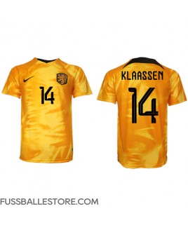 Günstige Niederlande Davy Klaassen #14 Heimtrikot WM 2022 Kurzarm